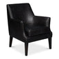 Royalton Distilled Leather Black Arm Chair - LOOMLAN - Sarreid - Accent Chairs