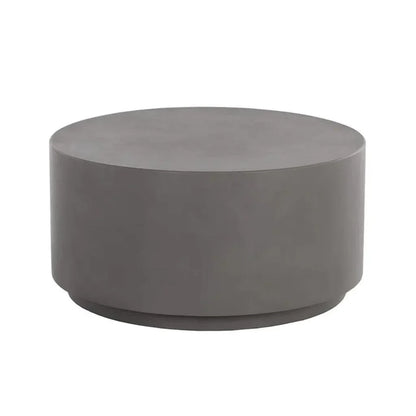 Rubin Concrete Outdoor Round Coffee Table-Outdoor Coffee Tables-SUNPAN-Grey-LOOMLAN