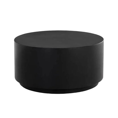 Rubin Concrete Outdoor Round Coffee Table-Outdoor Coffee Tables-SUNPAN-Black-LOOMLAN