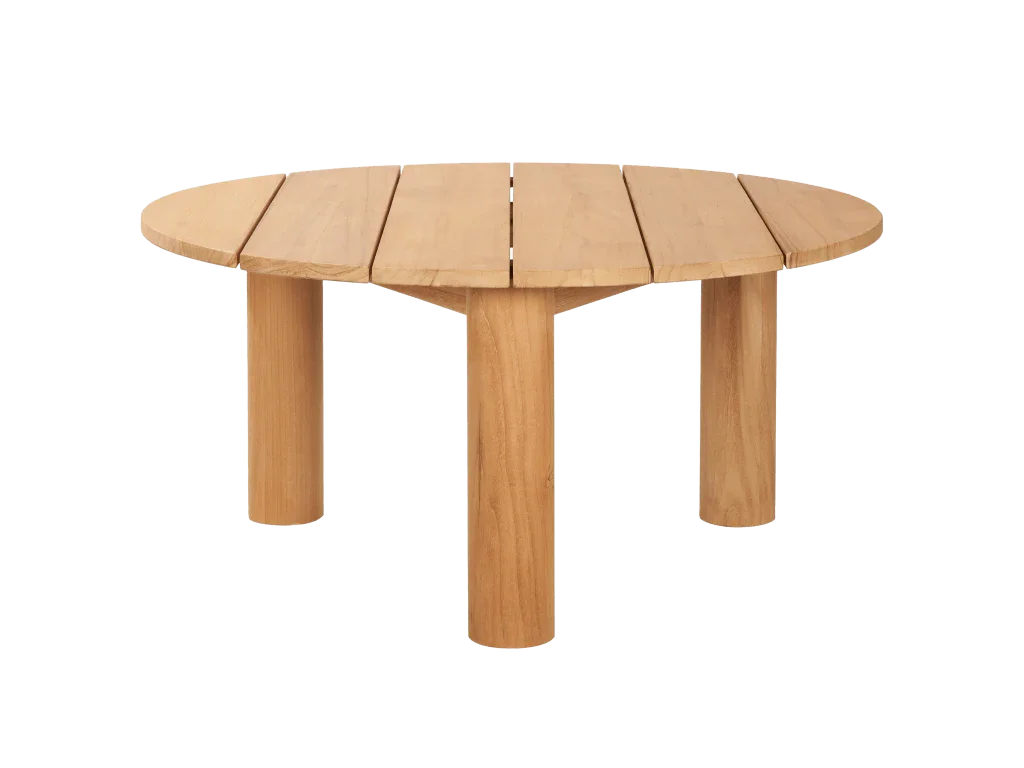 Rudolph Teak Patio Round Coffee Table-Outdoor Coffee Tables-HiTeak-LOOMLAN
