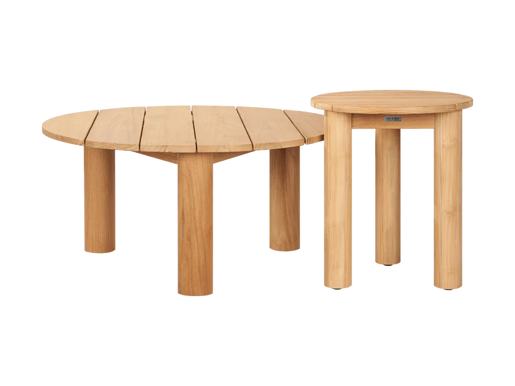 Rudolph Teak Patio Round Coffee Table-Outdoor Coffee Tables-HiTeak-LOOMLAN