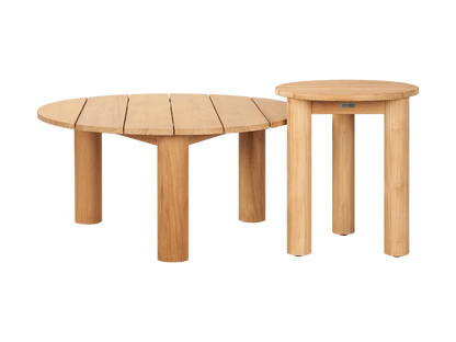 Rudolph Teak Patio Round Coffee Table-Outdoor Coffee Tables-HiTeak-LOOMLAN