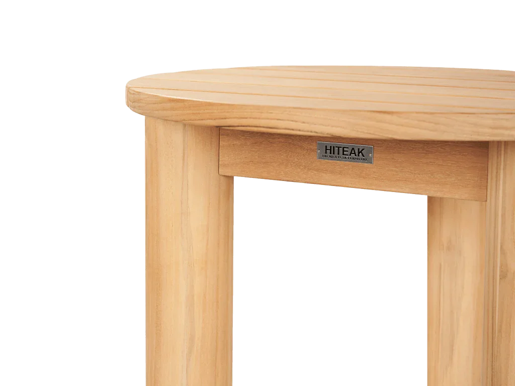 Rudolph Teak Patio Round Side Table - LOOMLAN - HiTeak - Outdoor Side Tables