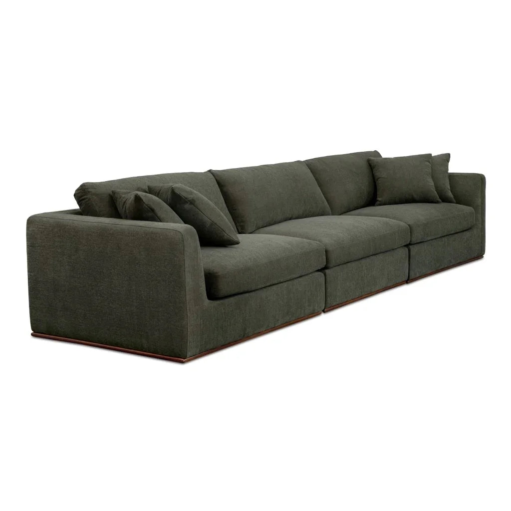 Rue Removable Back Cushions Modular Sofa-Modular Sofas-Moe's Home-Deep Green-LOOMLAN