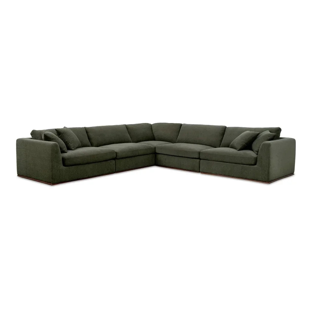 Rue Removable Back Cushions Sectional Sofa-Modular Sofas-Moe's Home-Deep Green-LOOMLAN