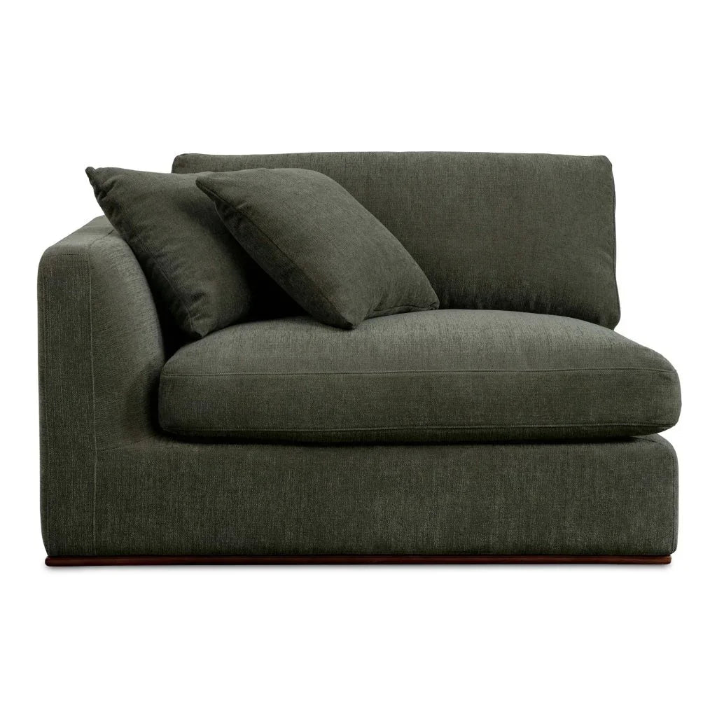 Rue Two Toss Cushions Corner Sofa-Modular Sofas-Moe's Home-Left Arm Facing-Deep Green-LOOMLAN