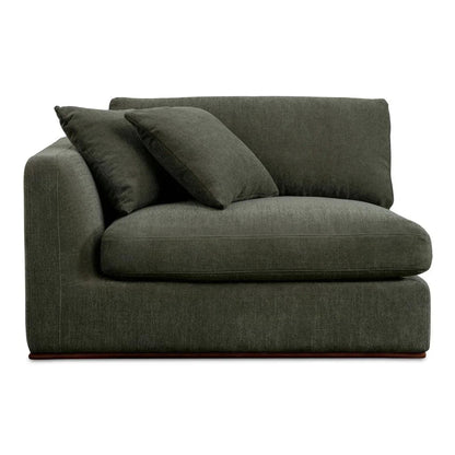 Rue Two Toss Cushions Corner Sofa-Modular Sofas-Moe's Home-Left Arm Facing-Deep Green-LOOMLAN