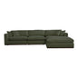 Rue Two Toss Cushions Lounge Sectional Sofa-Modular Sofas-Moe's Home-Deep Green-LOOMLAN