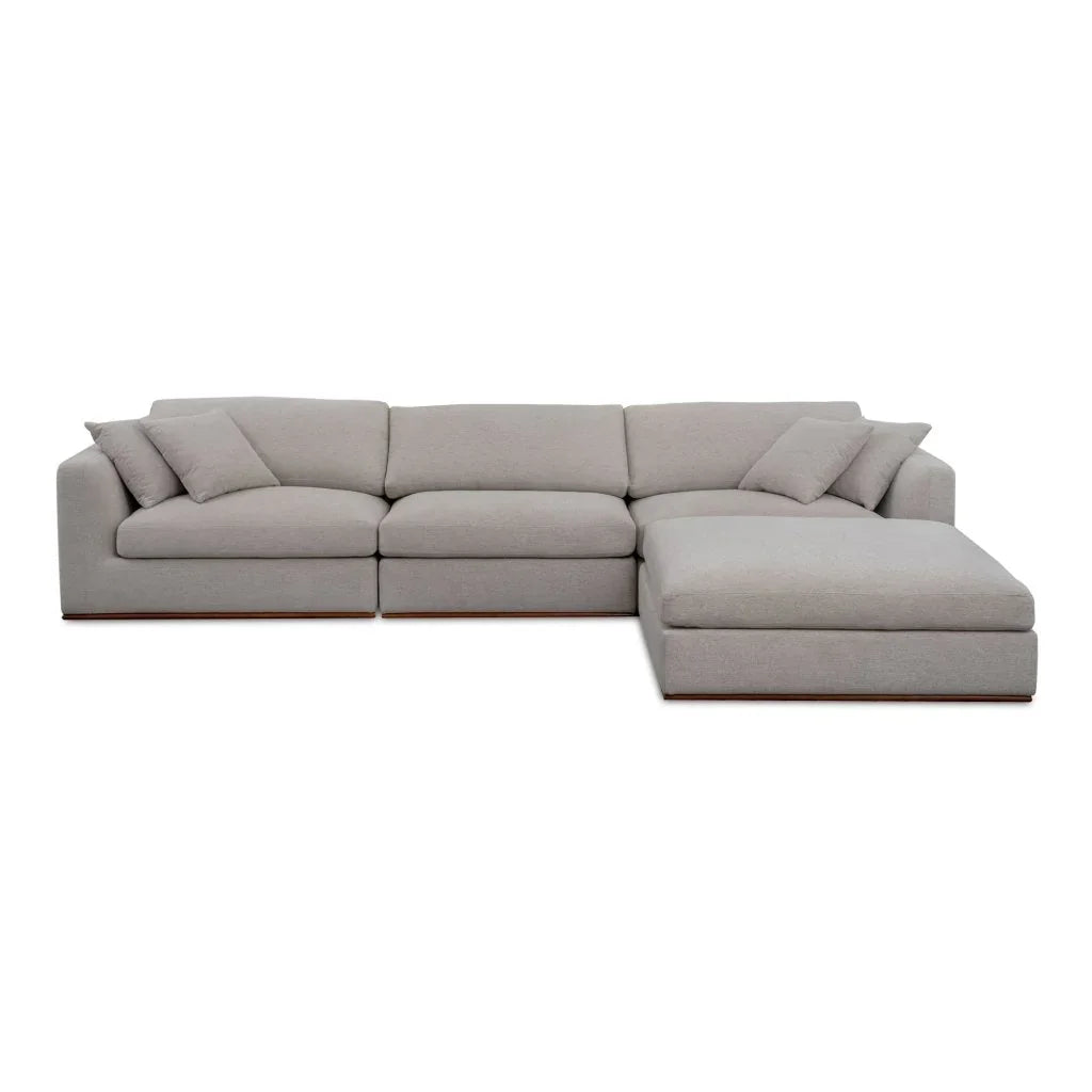 Rue Two Toss Cushions Lounge Sectional Sofa-Modular Sofas-Moe's Home-Flecked Grey-LOOMLAN