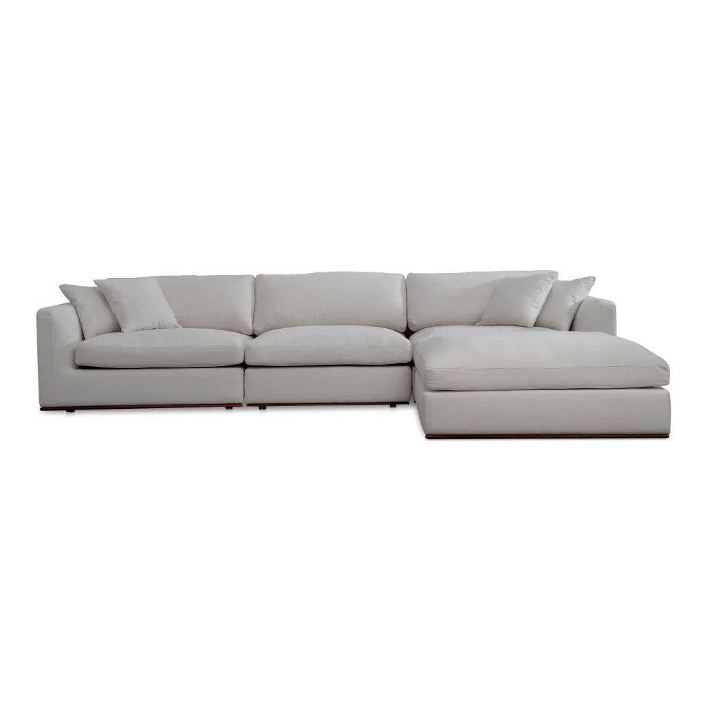 Rue Two Toss Cushions Lounge Sectional Sofa-Modular Sofas-Moe's Home-Off White-LOOMLAN