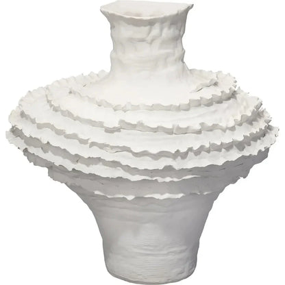 Ruffle Ceramic Decorative Vase Jamie Young - LOOMLAN - Jamie Young - Vases & Jars