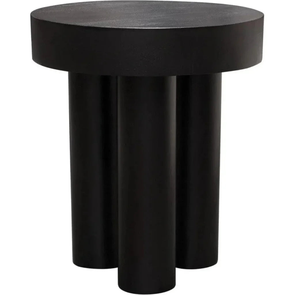 Rune 16" Round End Table in Black Finish - LOOMLAN - Diamond Sofa - Side Tables