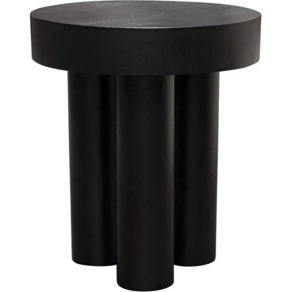 Rune 16" Round End Table in Black Finish - LOOMLAN - Diamond Sofa - Side Tables
