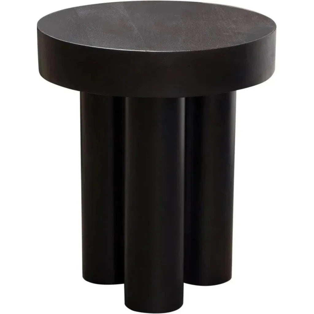Rune 16" Round End Table in Black Finish - LOOMLAN - Diamond Sofa - Side Tables