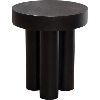 Rune 16" Round End Table in Black Finish - LOOMLAN - Diamond Sofa - Side Tables