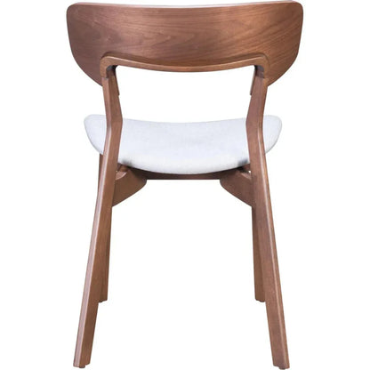 Russell Dining Chair 2PC Walnut & Gray - LOOMLAN - Zuo Modern - Dining Chairs