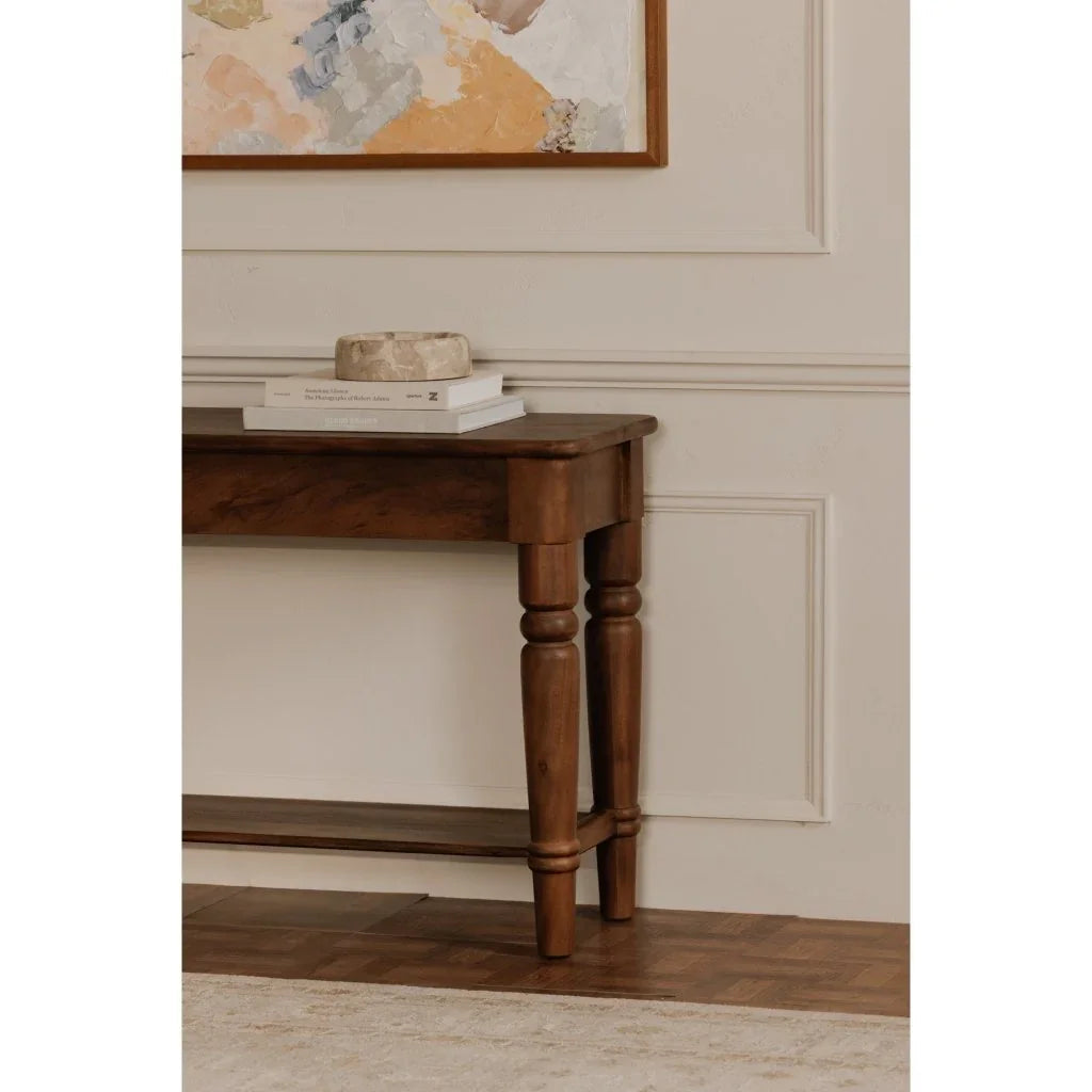 Russet Brown Acacia Wood Console Table - LOOMLAN - Moe's Home - Console Tables