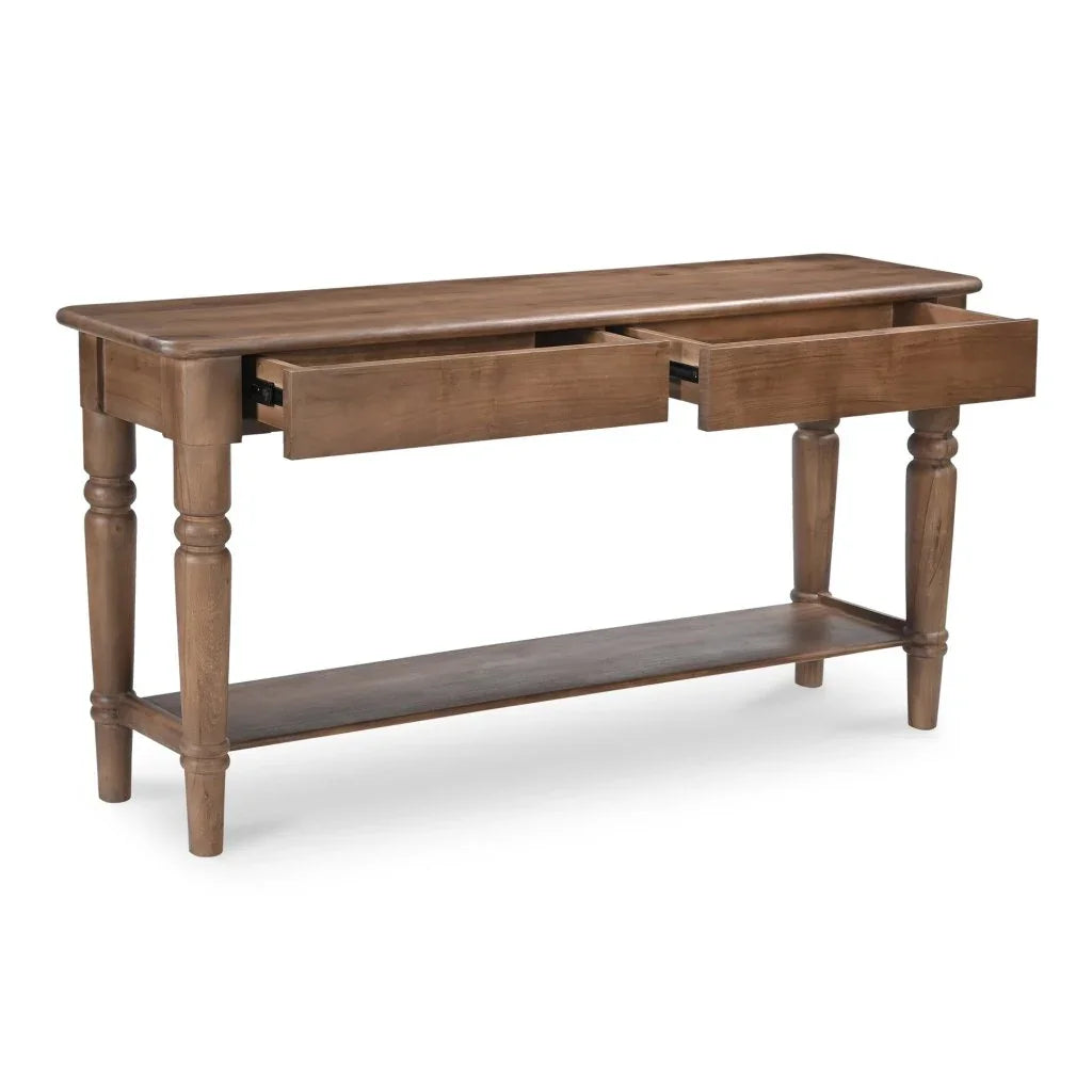 Russet Brown Acacia Wood Console Table - LOOMLAN - Moe's Home - Console Tables