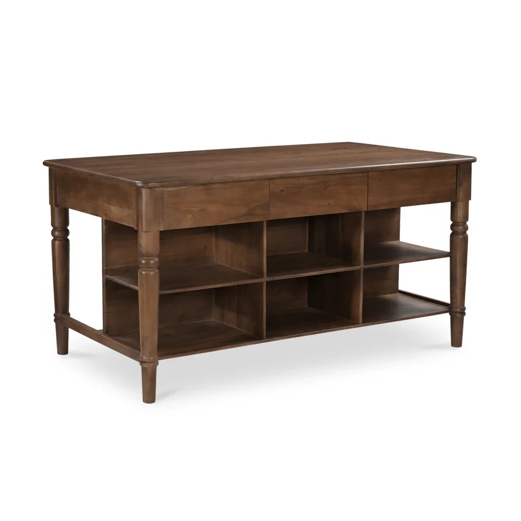 Russet Kitchen Island Brown Acacia Wood Counter Table - LOOMLAN - Moe's Home - Counter Tables