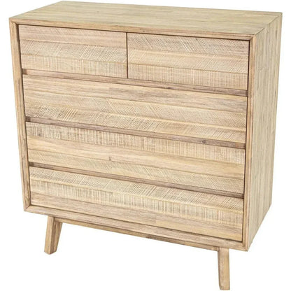 Rustic Brown Solid Wood Gia 5 Drawer Chest - LOOMLAN - LH Imports - Chests