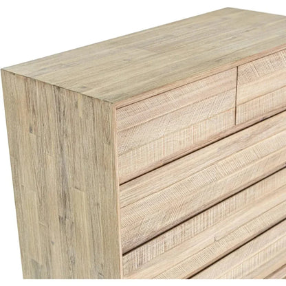 Rustic Brown Solid Wood Gia 5 Drawer Chest - LOOMLAN - LH Imports - Chests