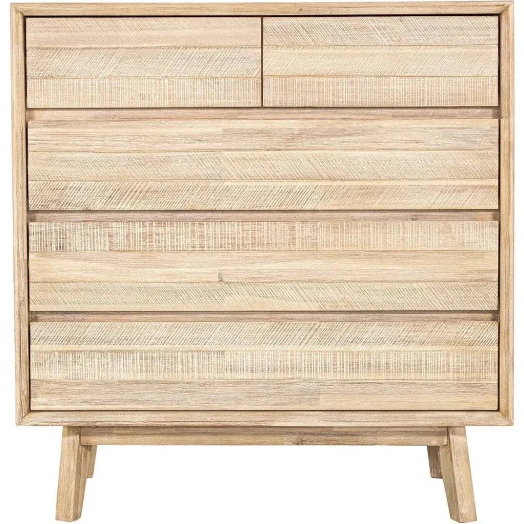 Rustic Brown Solid Wood Gia 5 Drawer Chest - LOOMLAN - LH Imports - Chests