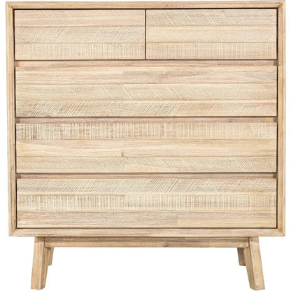 Rustic Brown Solid Wood Gia 5 Drawer Chest - LOOMLAN - LH Imports - Chests