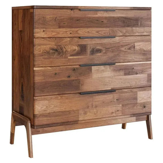 Rustic Brown Solid Wood Remix 4 Drawer Chest - LOOMLAN - LH Imports - Chests