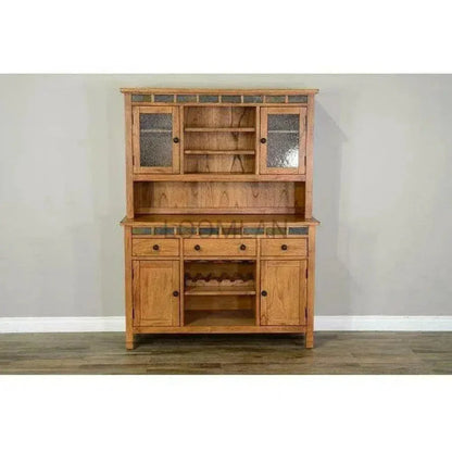 Rustic Buffet Sideboard With Wine Rack - LOOMLAN - Sunny D - Sideboards