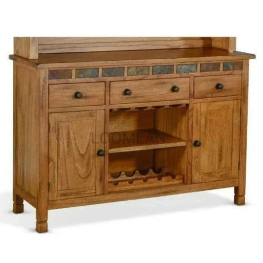 Rustic Buffet Sideboard With Wine Rack - LOOMLAN - Sunny D - Sideboards
