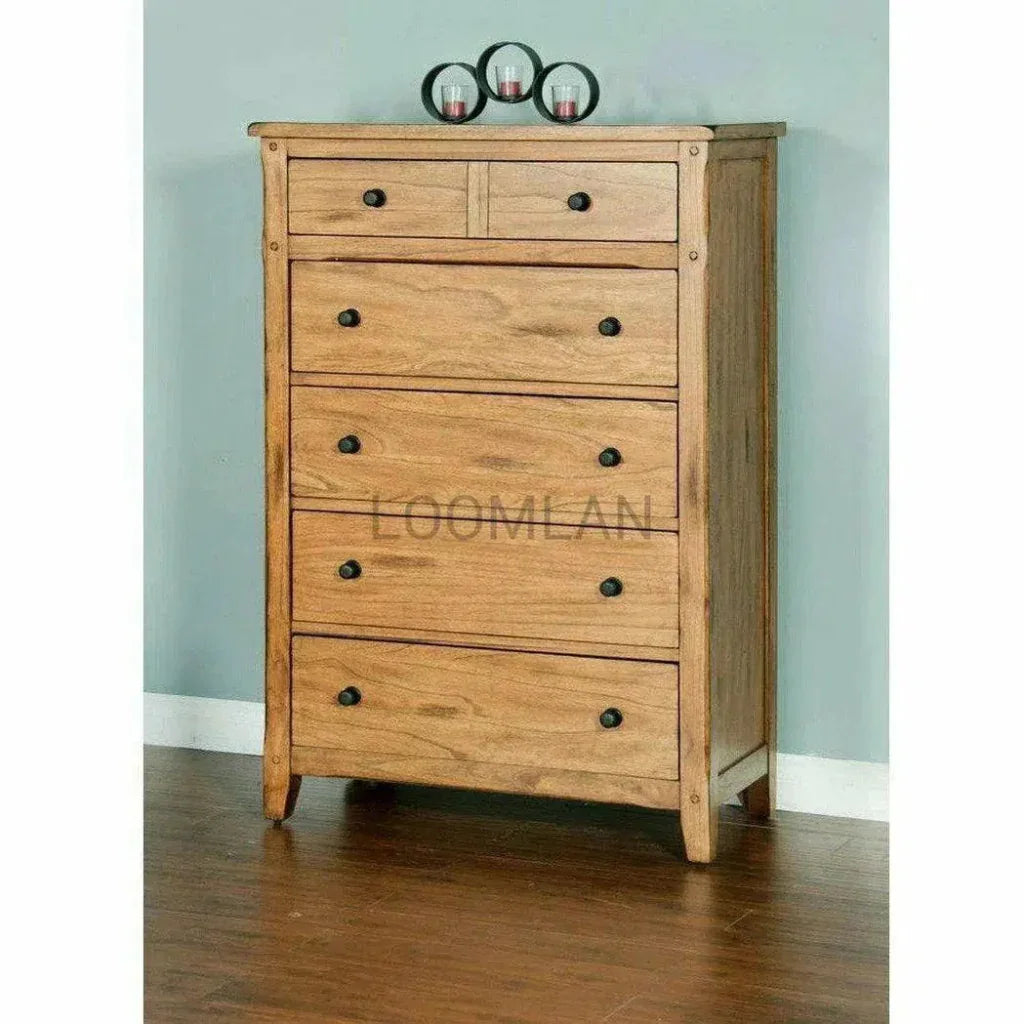 Rustic Chest of Drawers for Small Bedroom - LOOMLAN - Sunny D - Chests