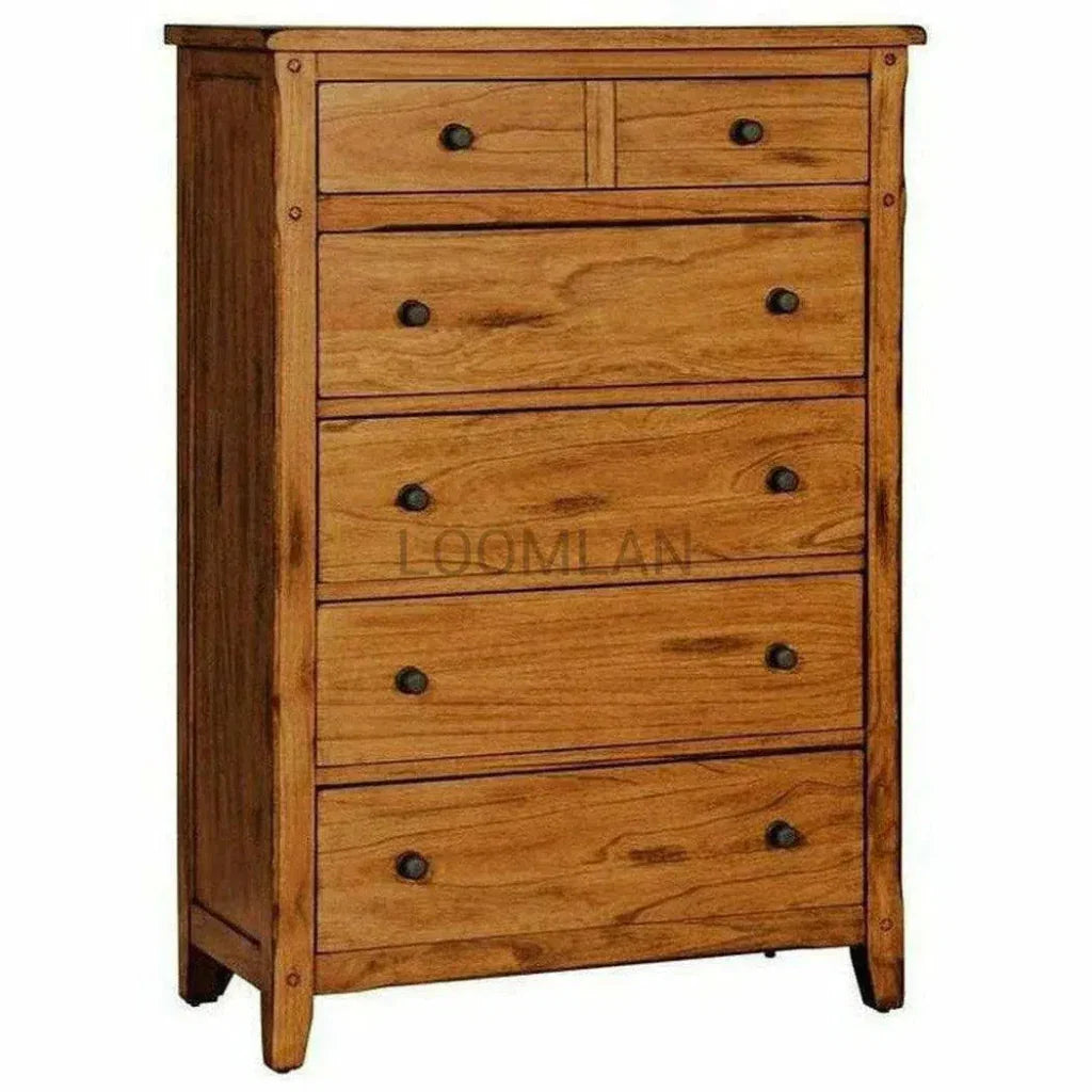 Rustic Chest of Drawers for Small Bedroom - LOOMLAN - Sunny D - Chests