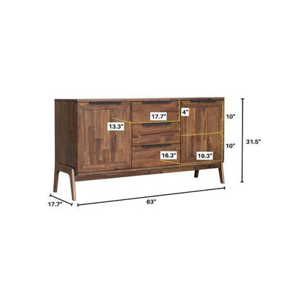 Rustic Credenza With Drawers - LOOMLAN - LH Imports - Sideboards