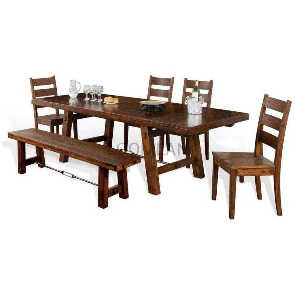 Rustic Extendable Dining Table-Dining Tables-Sunny D-LOOMLAN