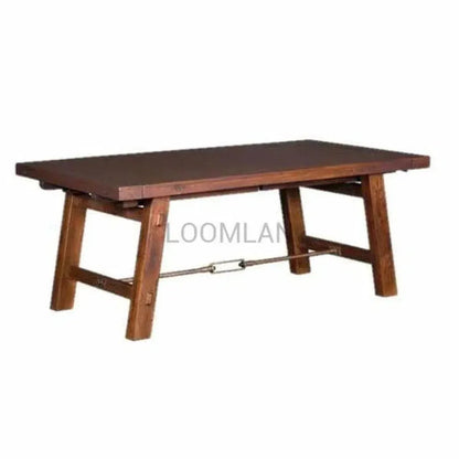 Rustic Extendable Dining Table-Dining Tables-Sunny D-LOOMLAN