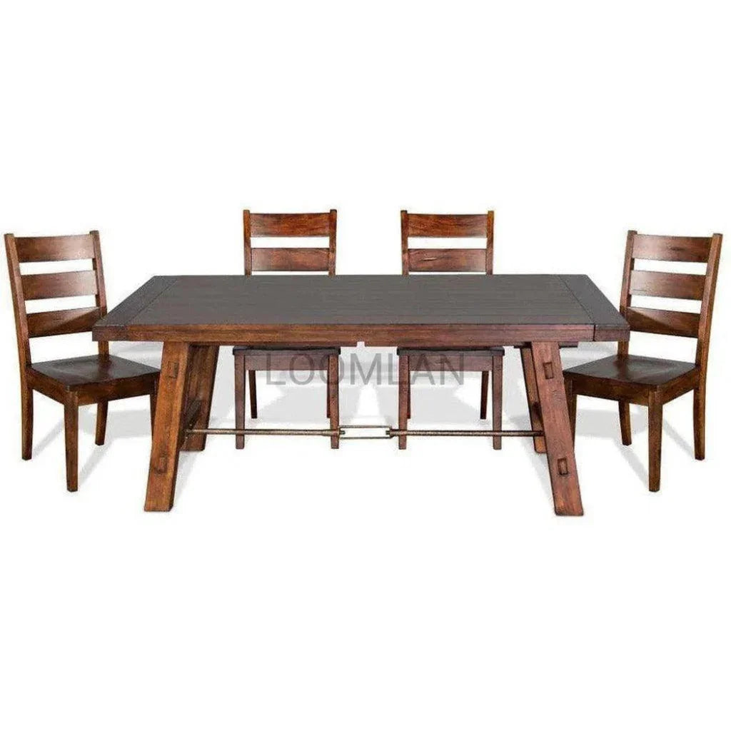 Rustic Extendable Dining Table-Dining Tables-Sunny D-LOOMLAN