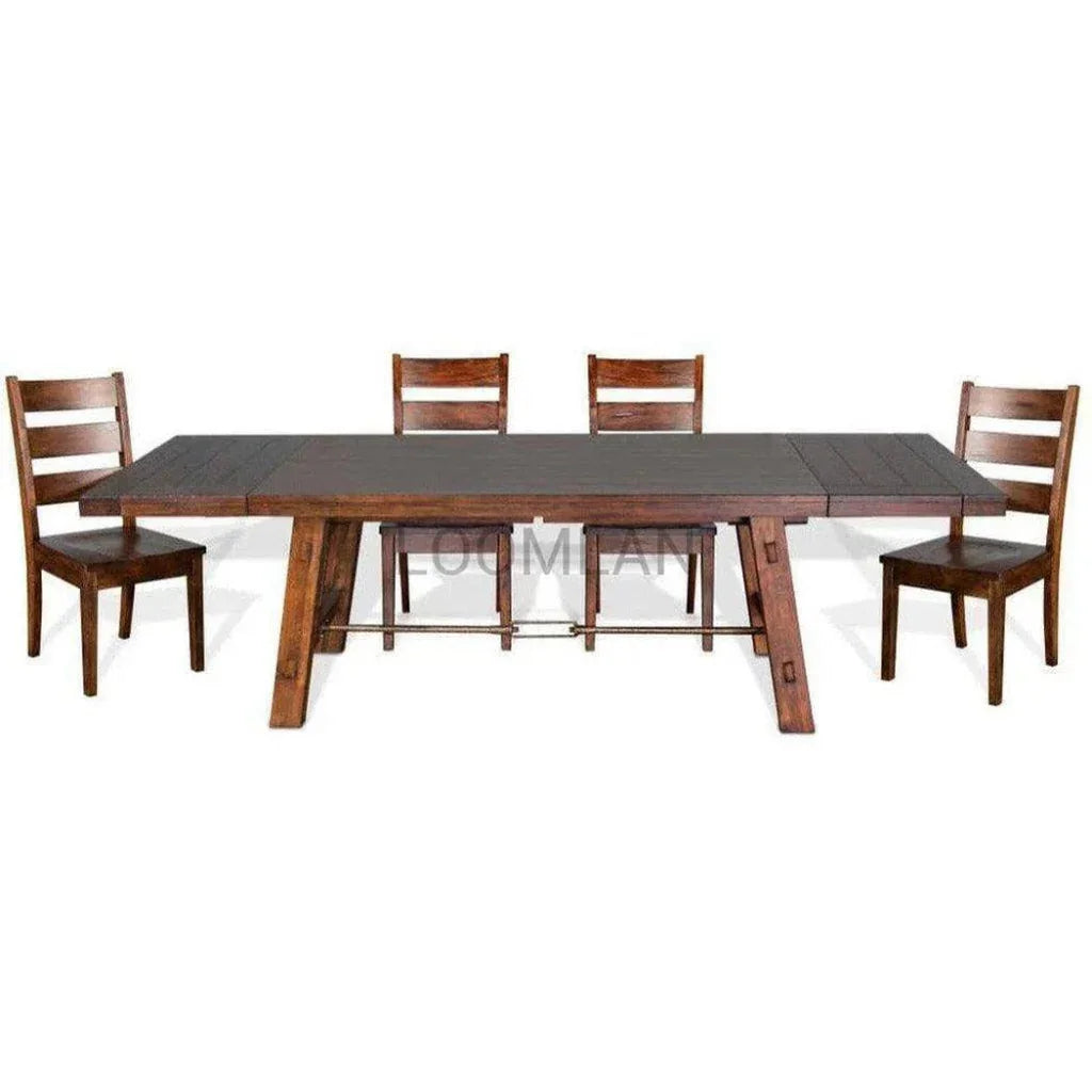 Rustic Extendable Dining Table-Dining Tables-Sunny D-LOOMLAN