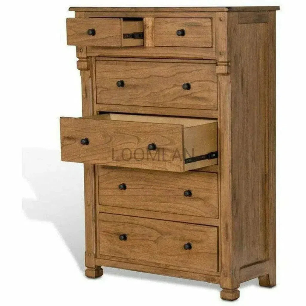 Rustic Farmhouse Rustic Chest of Drawers - LOOMLAN - Sunny D - Chests