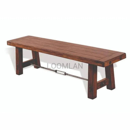 Rustic Farmhouse Wood Bench Metal Turnbuckle - LOOMLAN - Sunny D - Dining Benches
