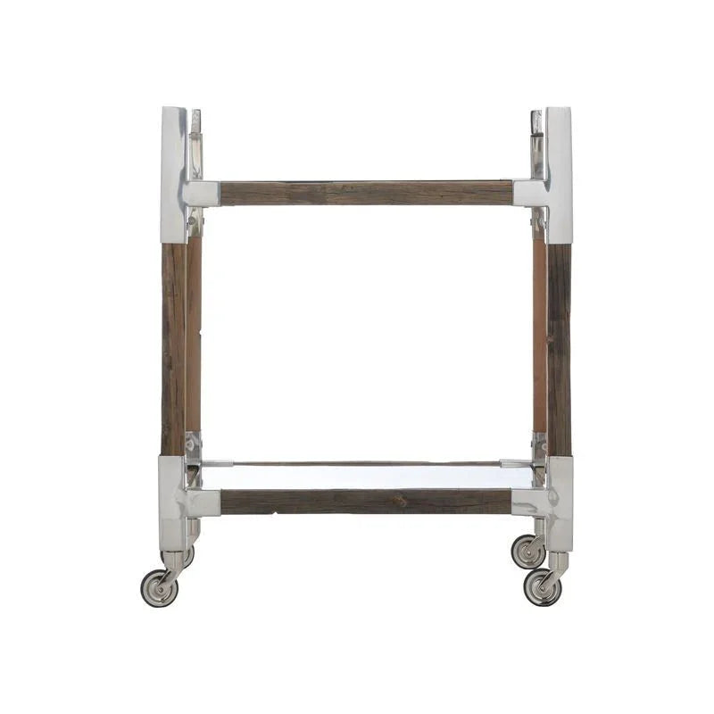 Rustic Glam Wood Frame Bar Cart-Home Bar Carts-Wildwood-LOOMLAN