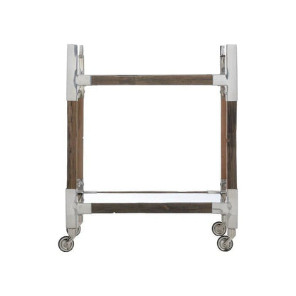 Rustic Glam Wood Frame Bar Cart-Home Bar Carts-Wildwood-LOOMLAN