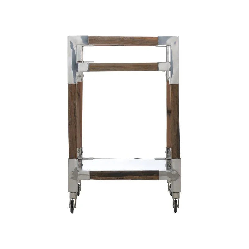 Rustic Glam Wood Frame Bar Cart-Home Bar Carts-Wildwood-LOOMLAN