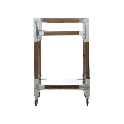 Rustic Glam Wood Frame Bar Cart-Home Bar Carts-Wildwood-LOOMLAN