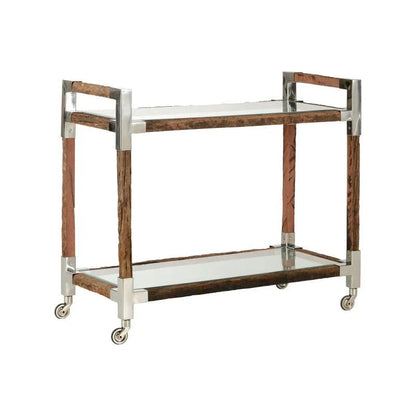 Rustic Glam Wood Frame Bar Cart-Home Bar Carts-Wildwood-Small-LOOMLAN