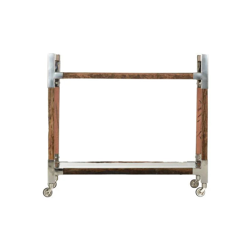 Rustic Glam Wood Frame Bar Cart-Home Bar Carts-Wildwood-LOOMLAN