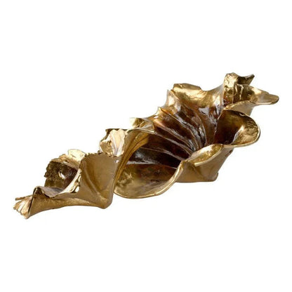 Rustic Gold Aluminum Leaf Sculpture (Set Of 2) - LOOMLAN - Wildwood - Statues & Sculptures