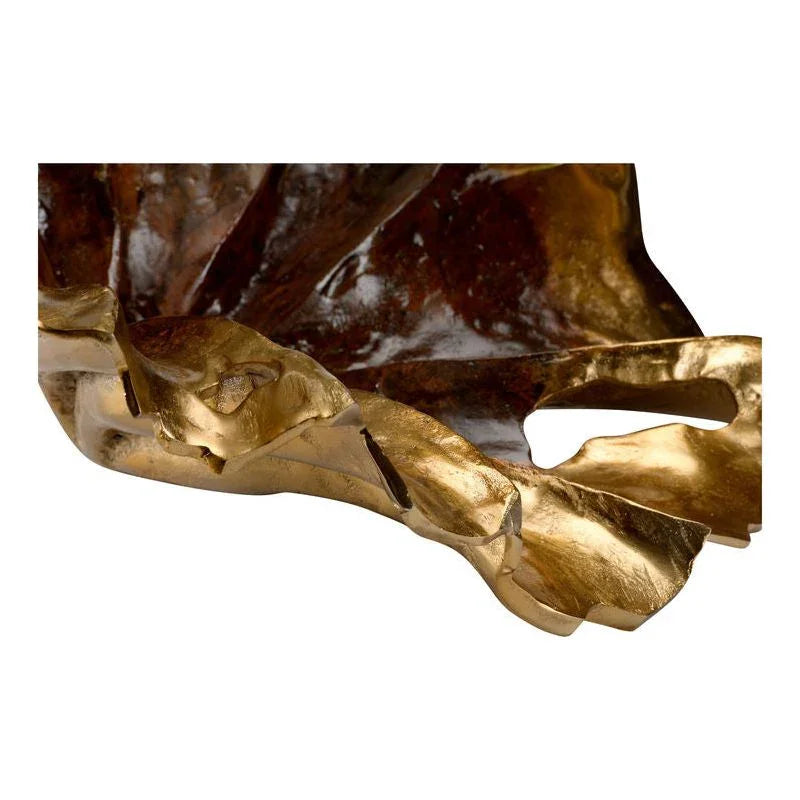Rustic Gold Aluminum Leaf Sculpture (Set Of 2) - LOOMLAN - Wildwood - Statues & Sculptures