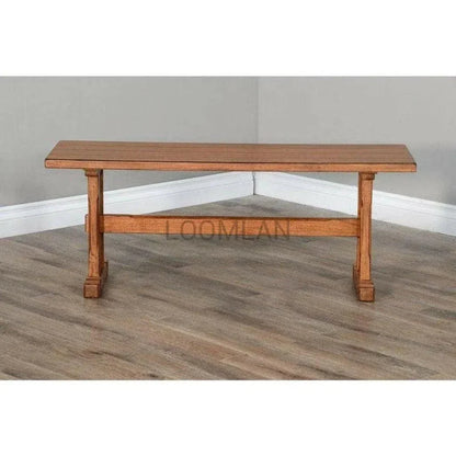 Rustic Oak Wood Dining Bench (Bench Only) - LOOMLAN - Sunny D - Dining Benches