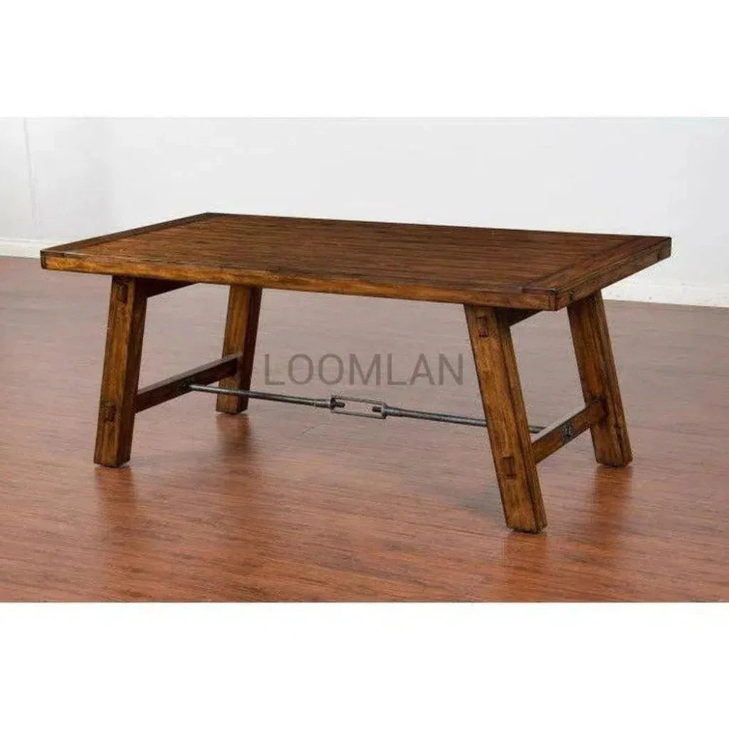 Rustic Rectangle Dining Table for 6 or 8-Dining Tables-Sunny D-LOOMLAN