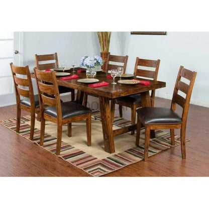 Rustic Rectangle Dining Table for 6 or 8-Dining Tables-Sunny D-LOOMLAN